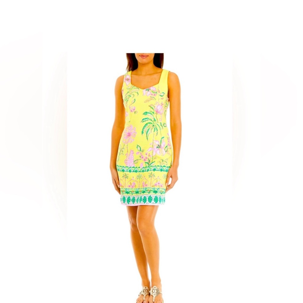 Lilly Pulitzer Yellow Tropical Print Mini Dress